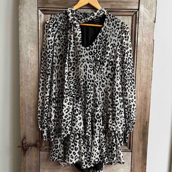 Bardot Leopard Print Dress with Tie - Picture 1 of 8
